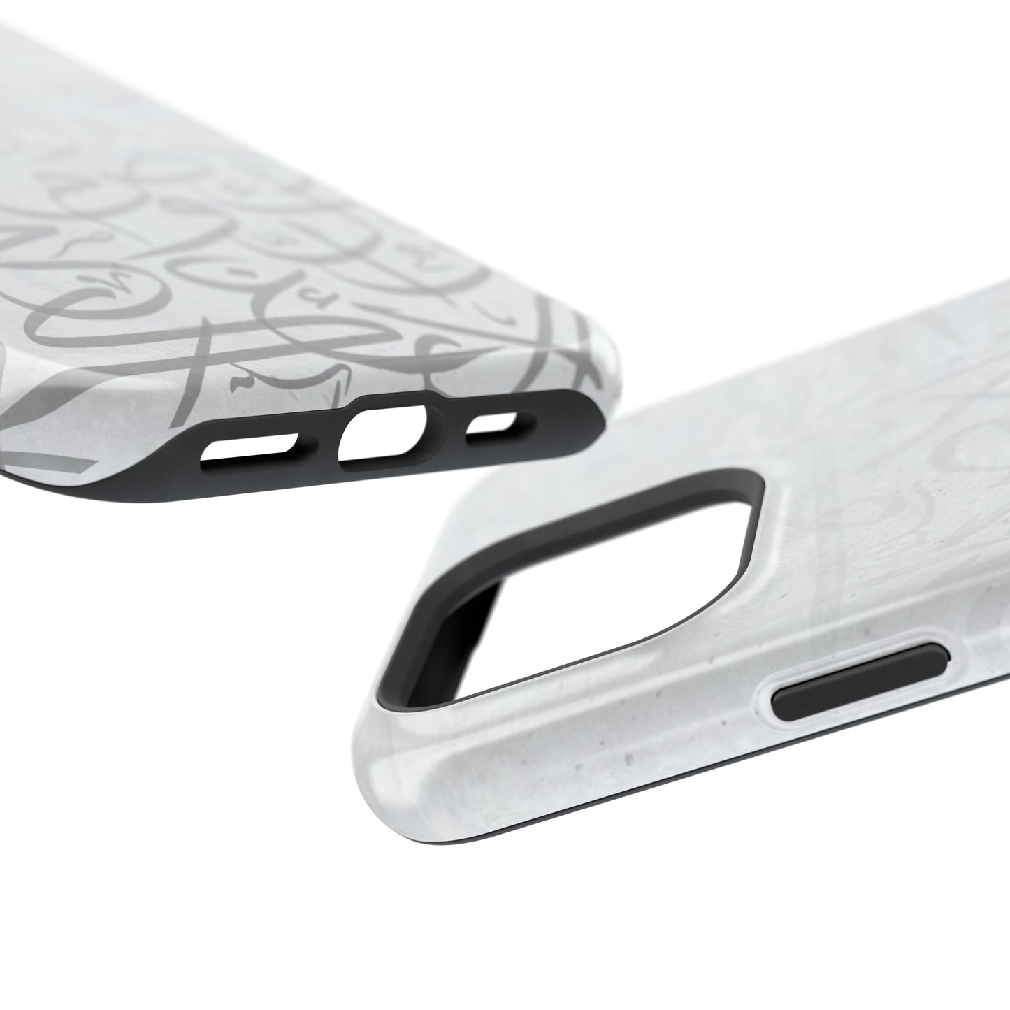 Arabic White and Grey Calligraphy Faded  Design - Iphone Magnetic Tough Case