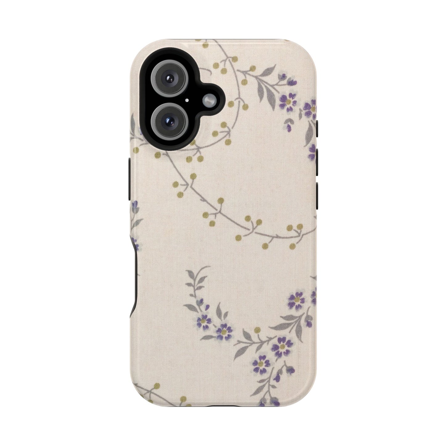Purple Floral Design - Iphone Magnetic Tough Case
