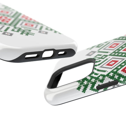Red white Green and Black  Geometric Design Iphone Magnetic Tough Case
