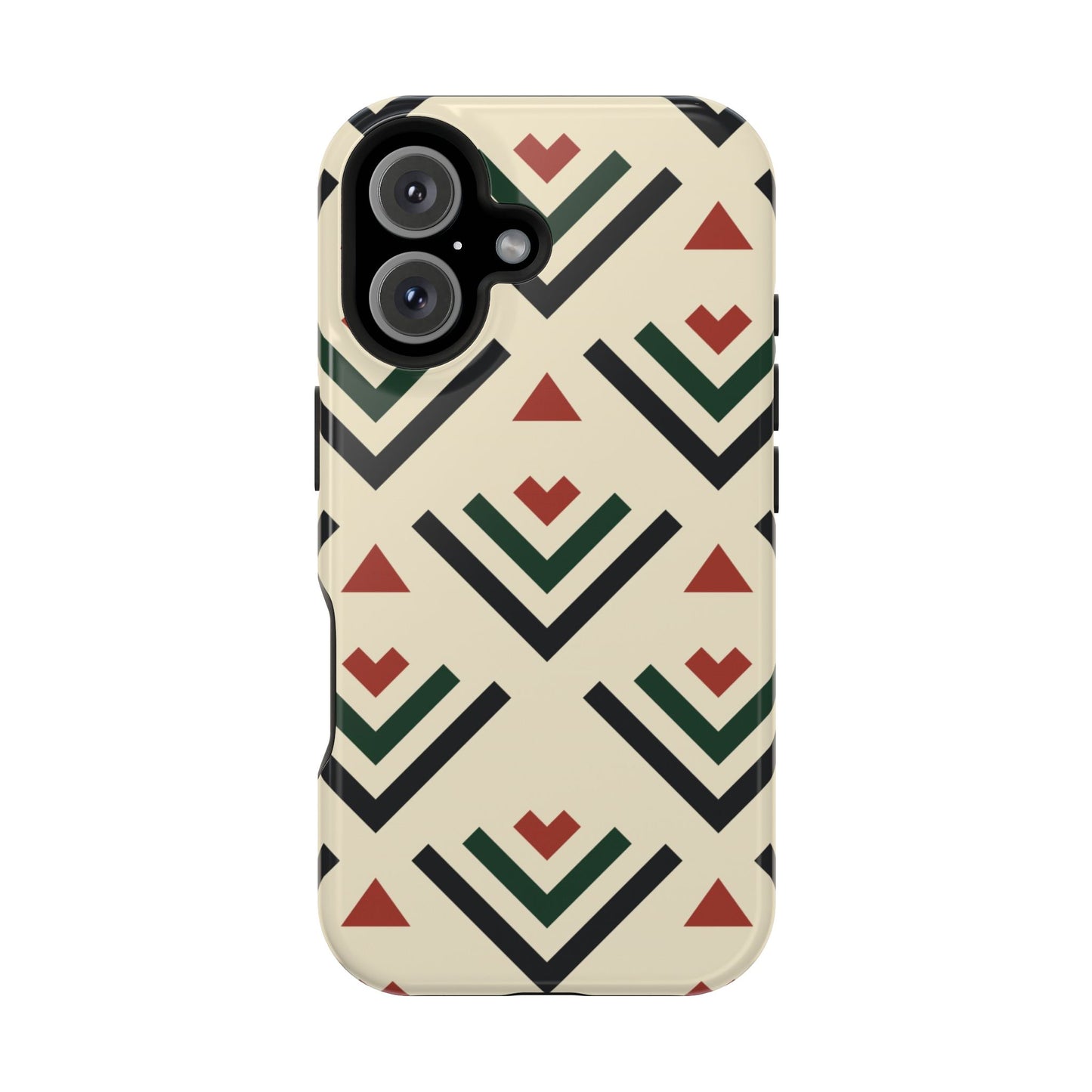 Red Black Green Geometric Design Iphone Magnetic Tough Case