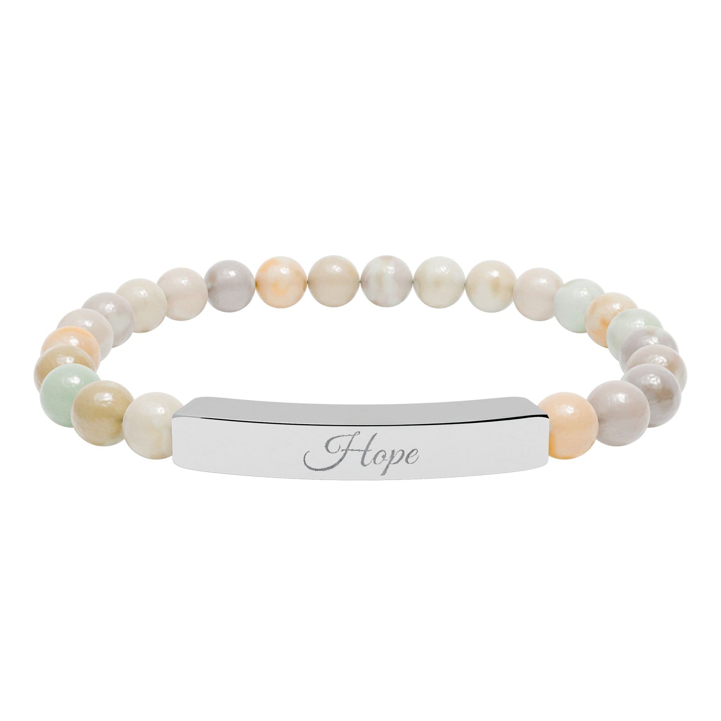 “Hope” Engraved Natural Stone Bracelet - Meaningful Gift for Mindfulness and Style