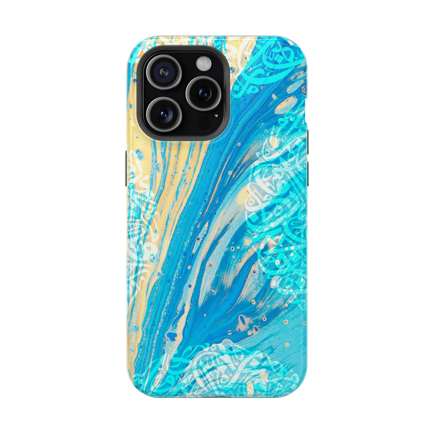 Arabic splash of Blue- Iphone Magnetic Tough Case