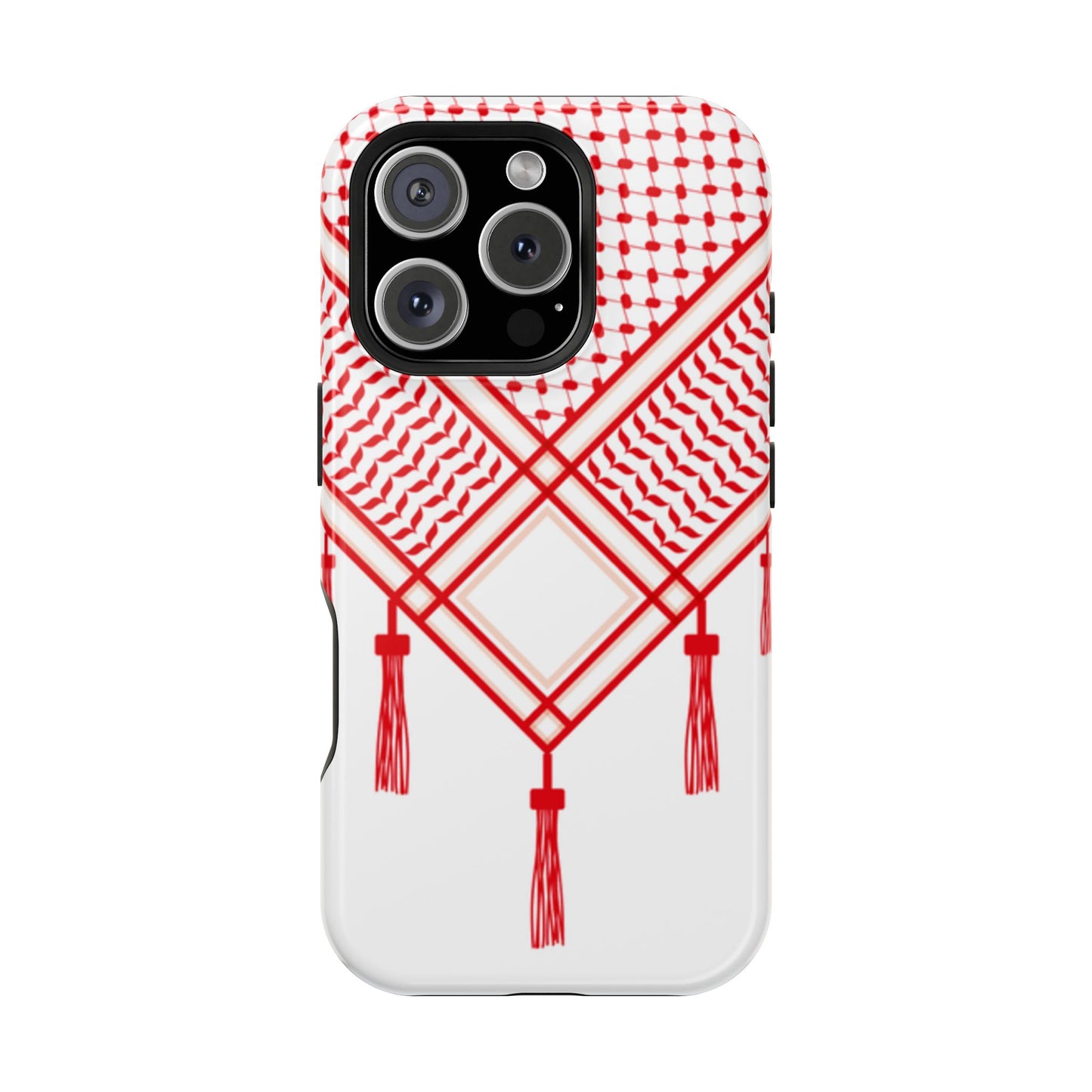 Red and White Shmagh Design Iphone Magnetic Tough Case