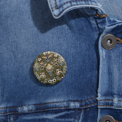 Rawdah Patterned Pin Buttons - Stylish, Unique Badges for Every Occasion