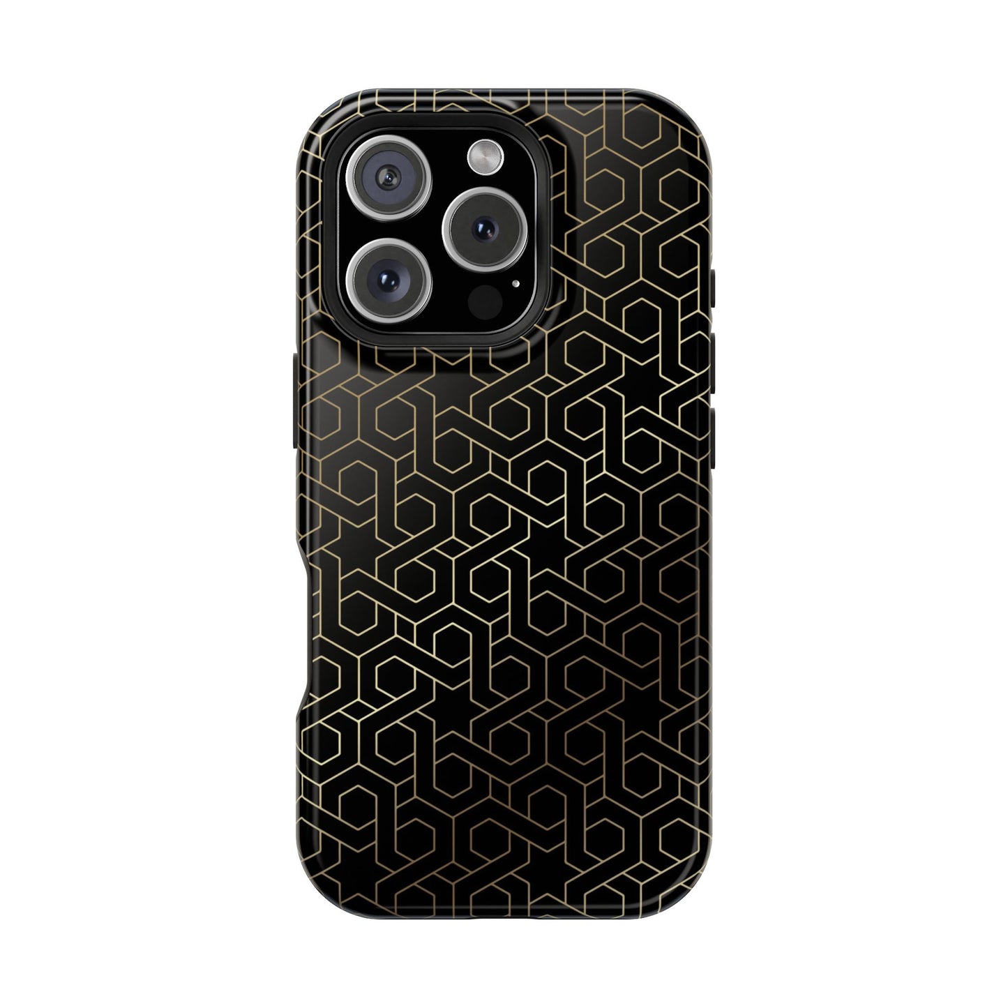 Black and Gold ⭐️ Geometric Design Iphone Magnetic Tough Case