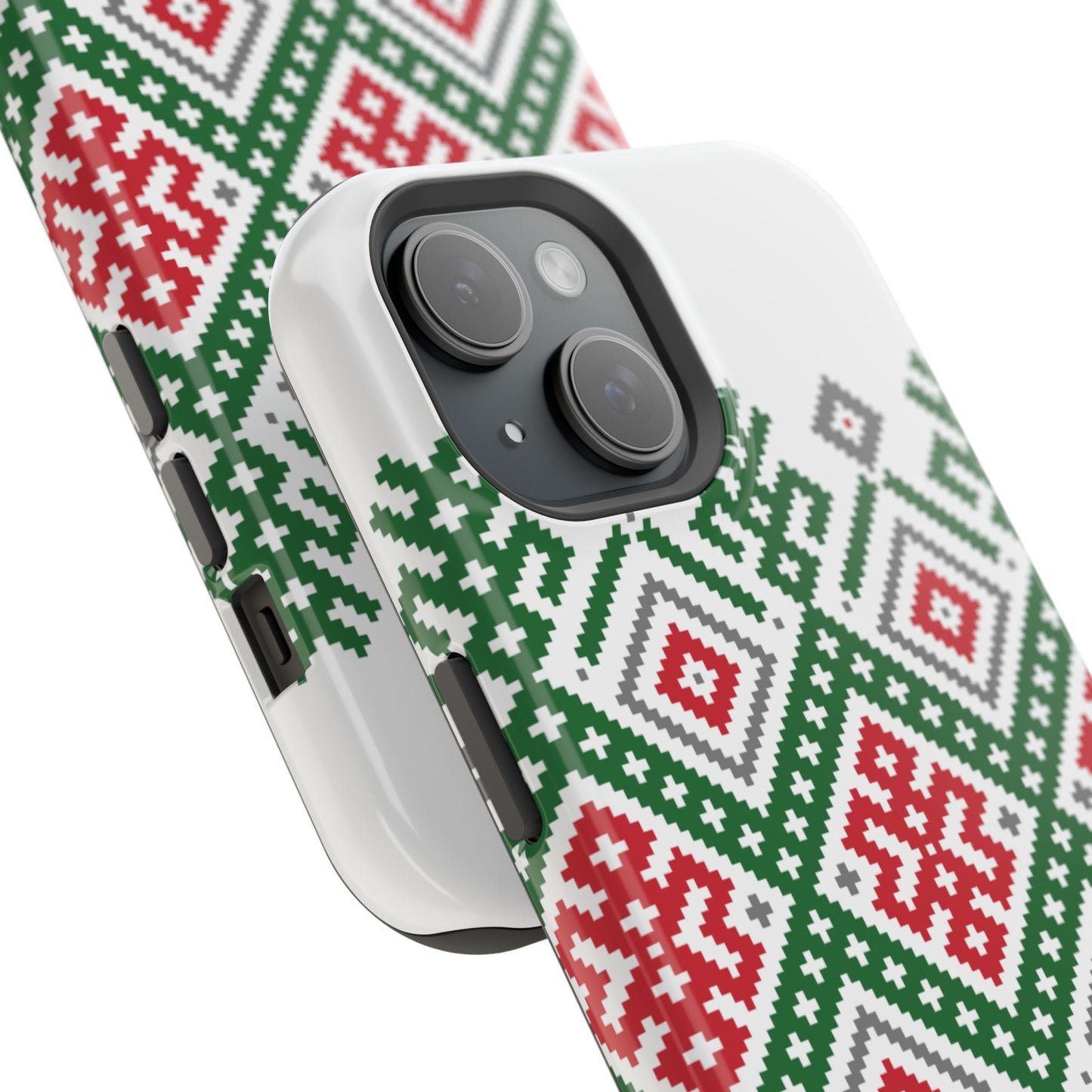 Red white Green and Black  Geometric Design Iphone Magnetic Tough Case