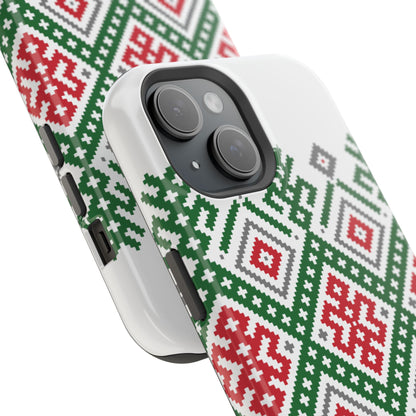 Red white Green and Black  Geometric Design Iphone Magnetic Tough Case