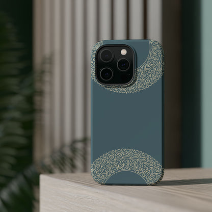 Beige geometric circle  Design - Iphone Magnetic Tough Case
