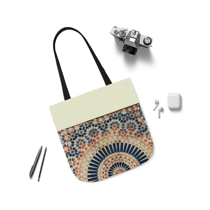 Moroccan Design Tote Bag, 3-Color Straps