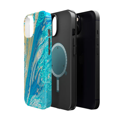 Arabic splash of Blue- Iphone Magnetic Tough Case