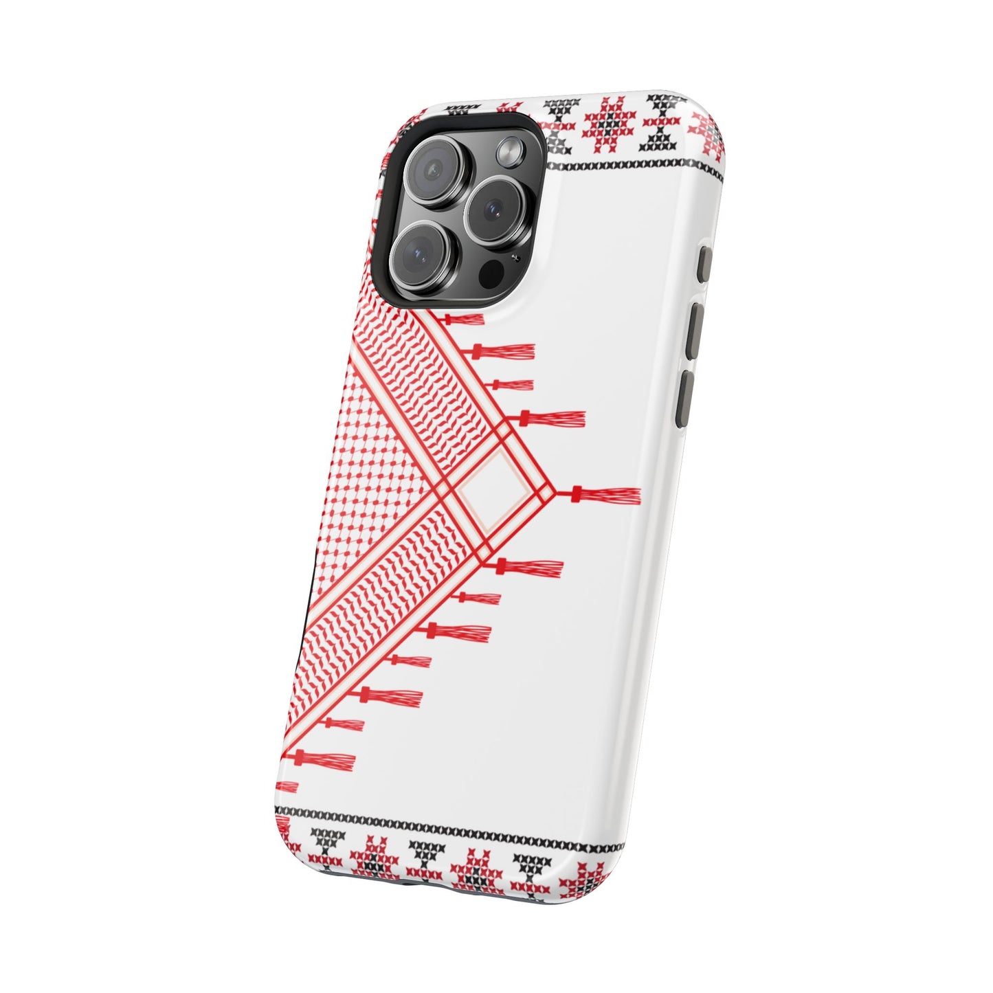 Red and White Hattah Design Iphone Magnetic Tough Case