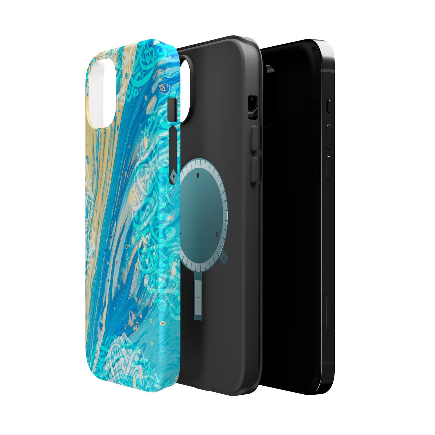 Arabic splash of Blue- Iphone Magnetic Tough Case