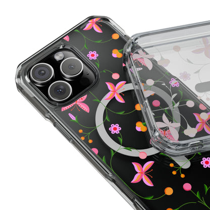 Pink Floral Garden  MagSafe Clear Phone Case