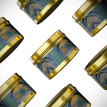 Aqsa Golden Tin Candles | Elegant Home Fragrance | Decorative Candle Gifts for All Occasions | Relaxing Aromatherapy