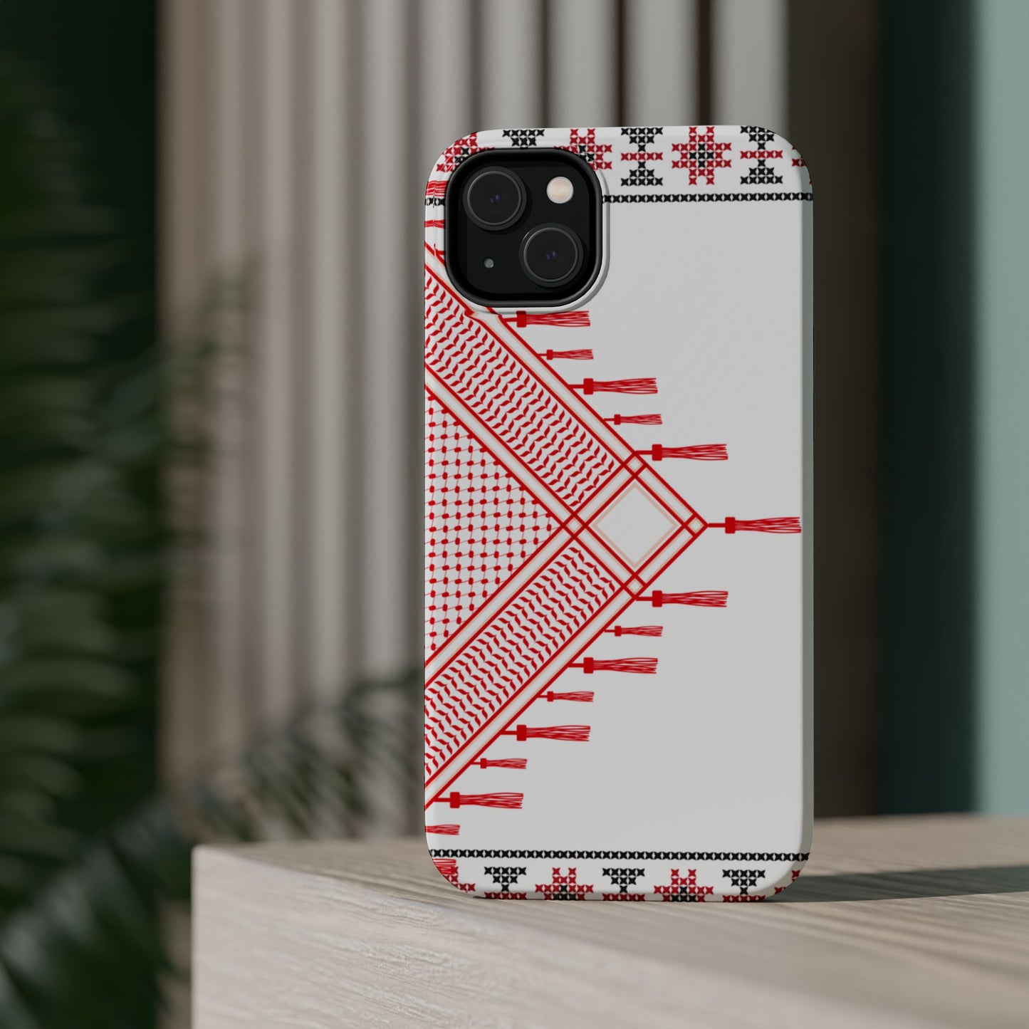 Red and White Hattah Design Iphone Magnetic Tough Case