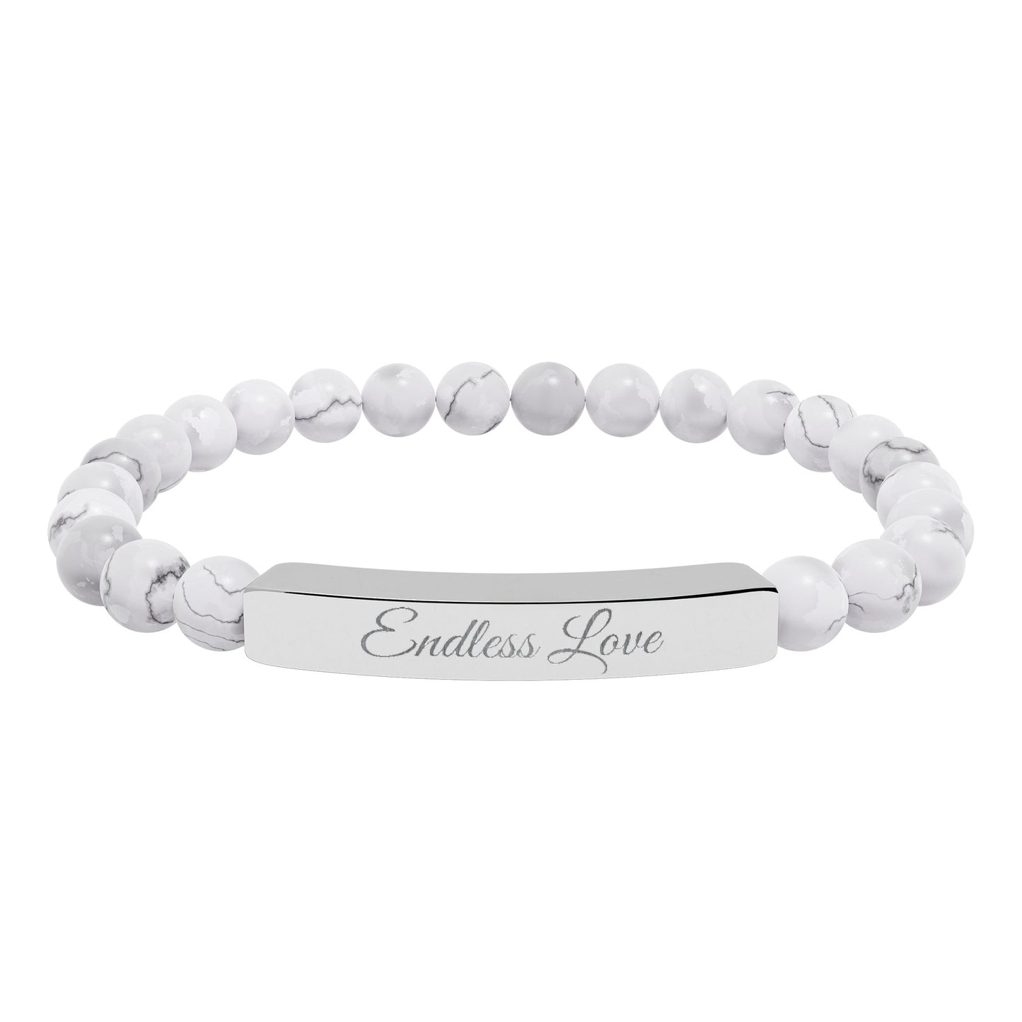 “Endless Love 💕 ” Engraved Natural Stone Bracelet - Meaningful Gift for Mindfulness and Style
