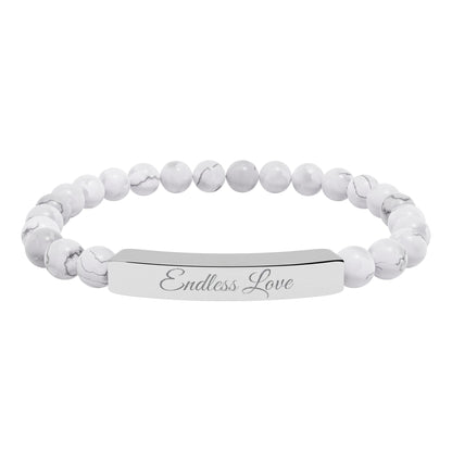 “Endless Love 💕 ” Engraved Natural Stone Bracelet - Meaningful Gift for Mindfulness and Style