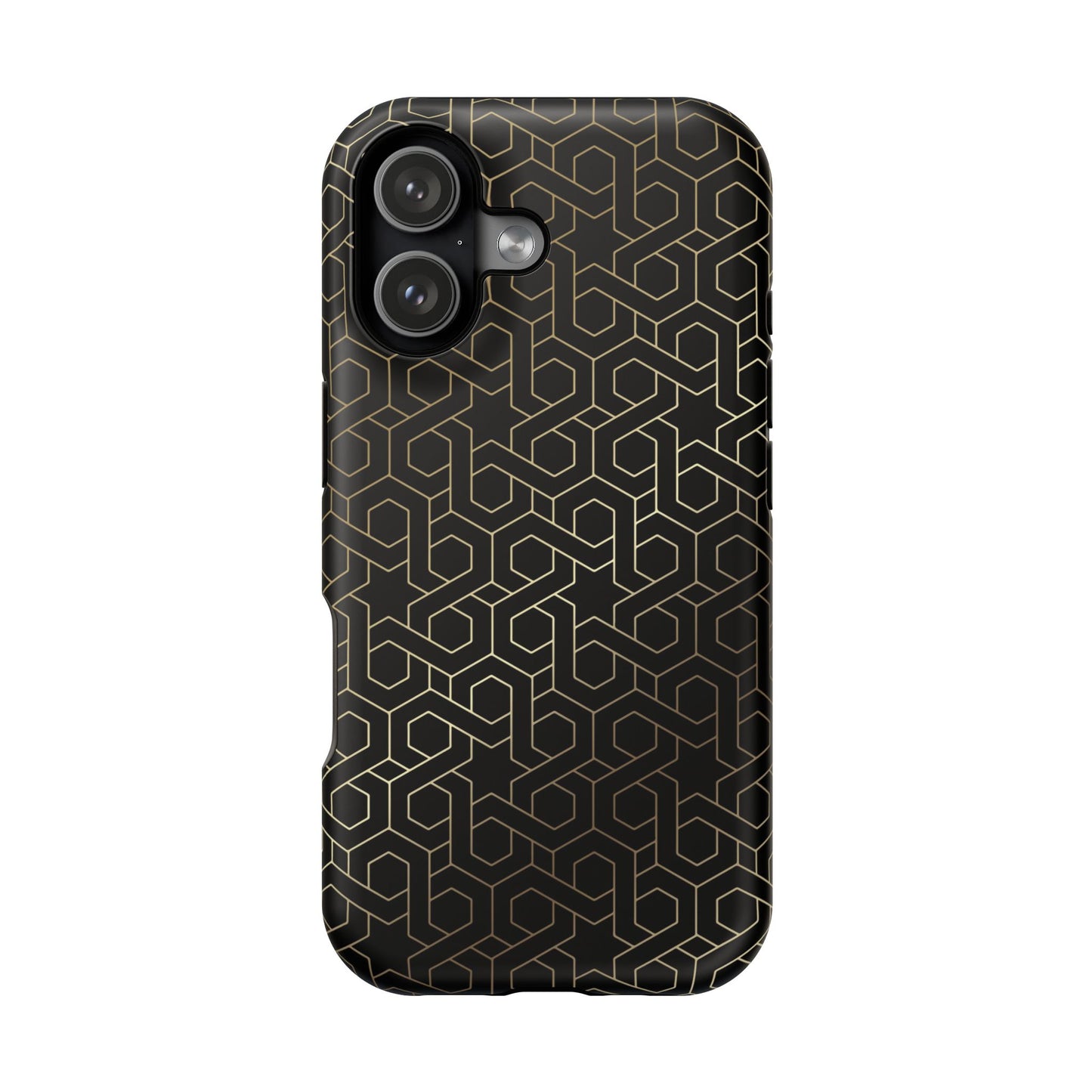 Black and Gold ⭐️ Geometric Design Iphone Magnetic Tough Case