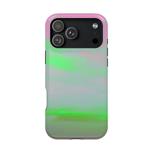Green and pink sky  Design - Iphone Magnetic Tough Case