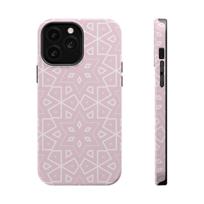 Pink and White Geometric Design Iphone Magnetic Tough Case