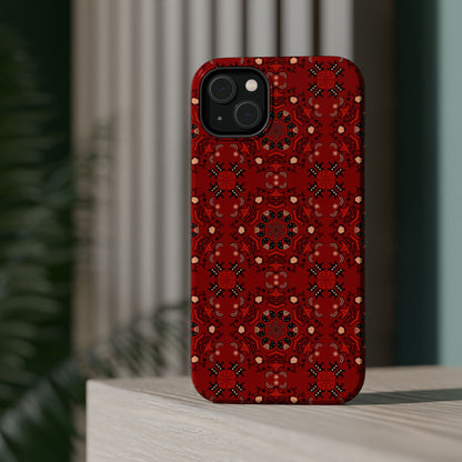 Red geometric   Design - Iphone Magnetic Tough Case