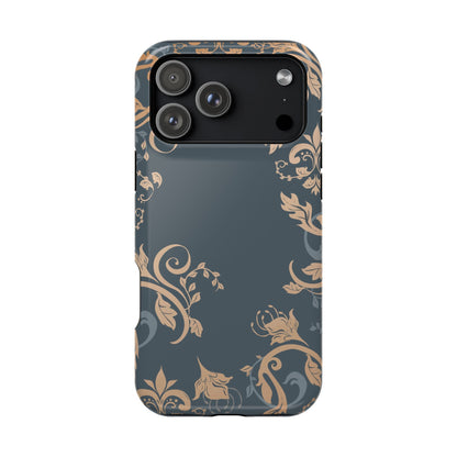 Gold flowers Iphone Magnetic Tough Cases