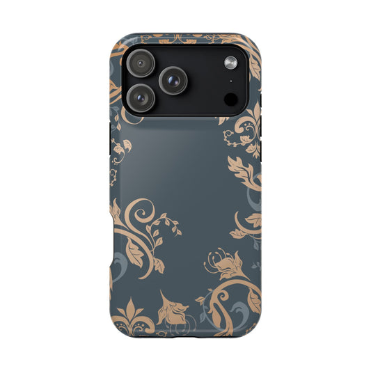 Gold flowers Iphone Magnetic Tough Cases