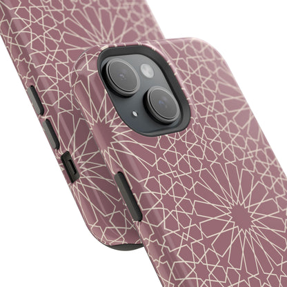 Pink Flower 🌸 Geometric Design Iphone Magnetic Tough Case