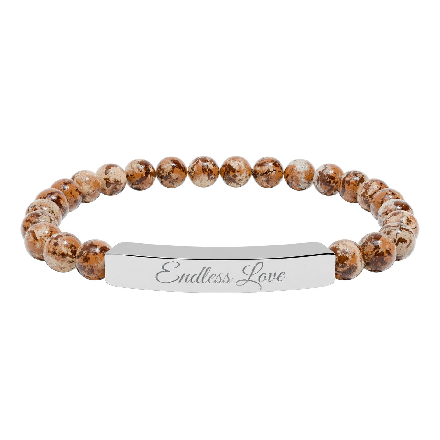 “Endless Love 💕 ” Engraved Natural Stone Bracelet - Meaningful Gift for Mindfulness and Style