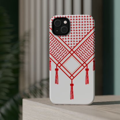 Red and White Shmagh Design Iphone Magnetic Tough Case