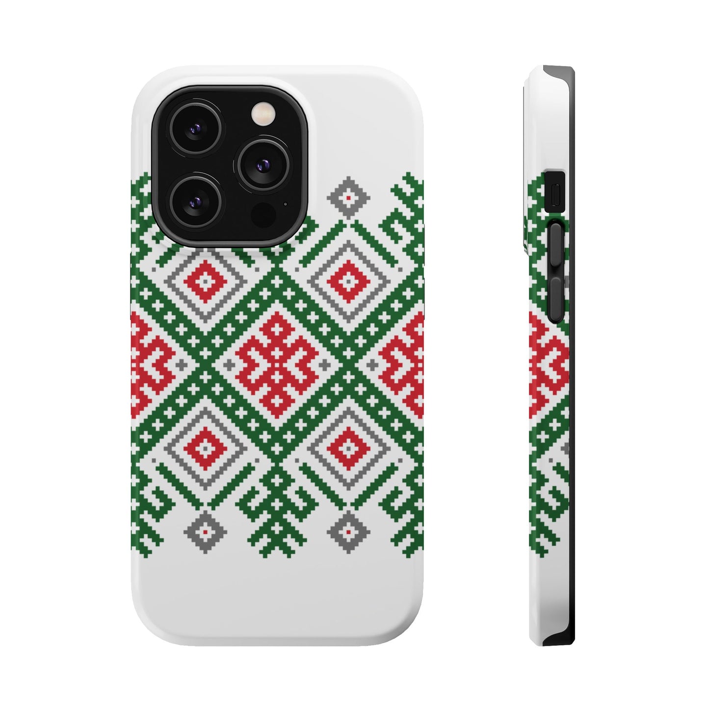 Red white Green and Black  Geometric Design Iphone Magnetic Tough Case