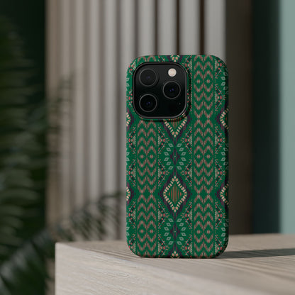 Emerald Green  Geometric Design Iphone Magnetic Tough Case