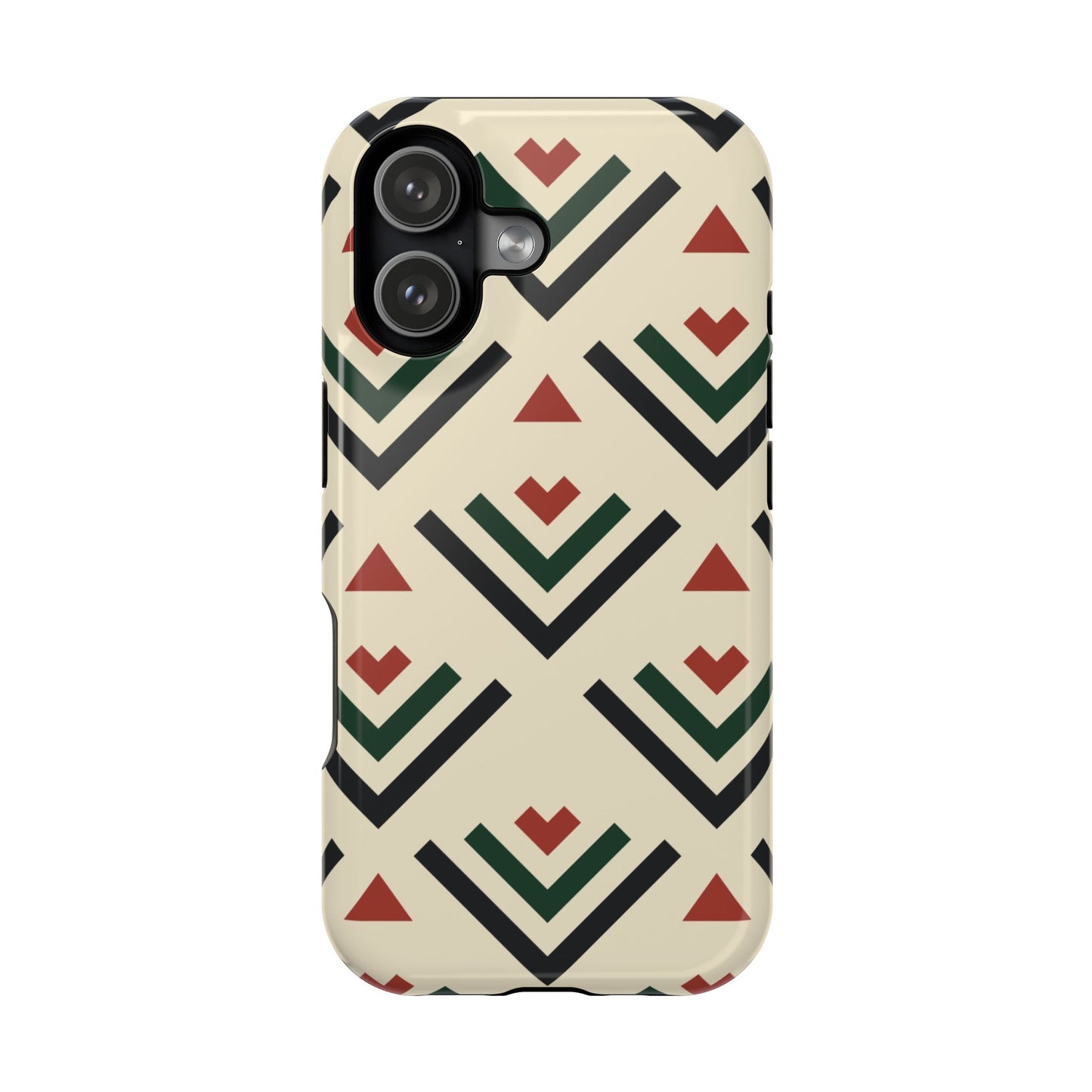 Red Black Green Geometric Design Iphone Magnetic Tough Case