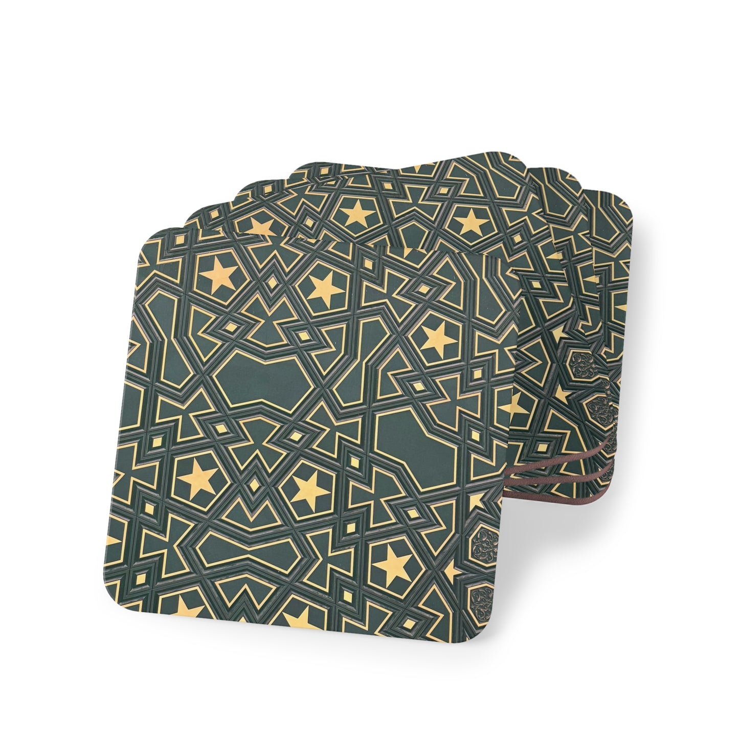 Masjid Al Haram Geometric Star Coasters - Elegant Design for Home Decor