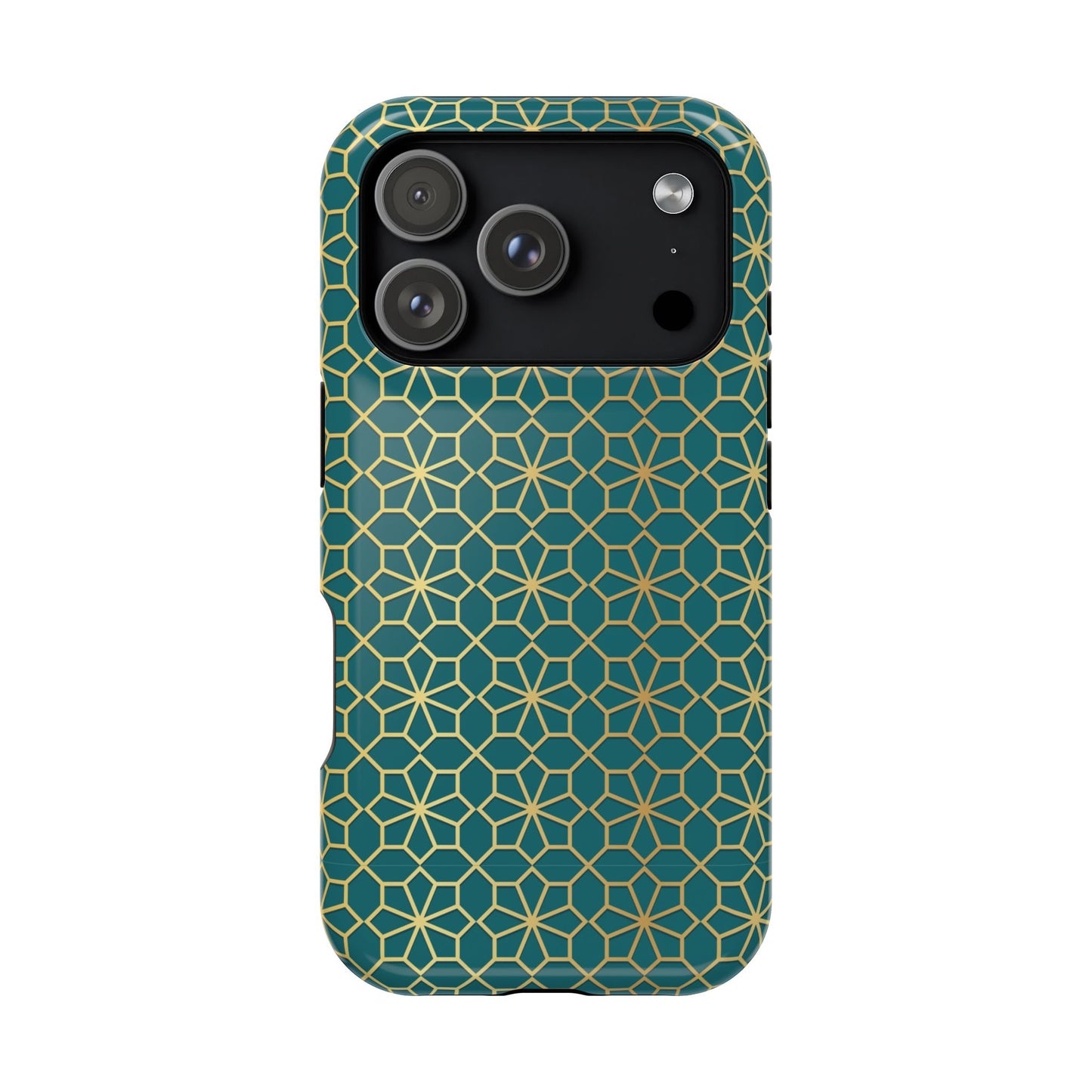 Gold and Green Flower Design - Iphone Magnetic Tough Case