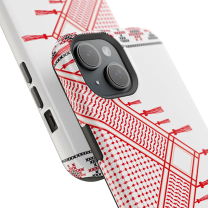 Red and White Hattah Design Iphone Magnetic Tough Case