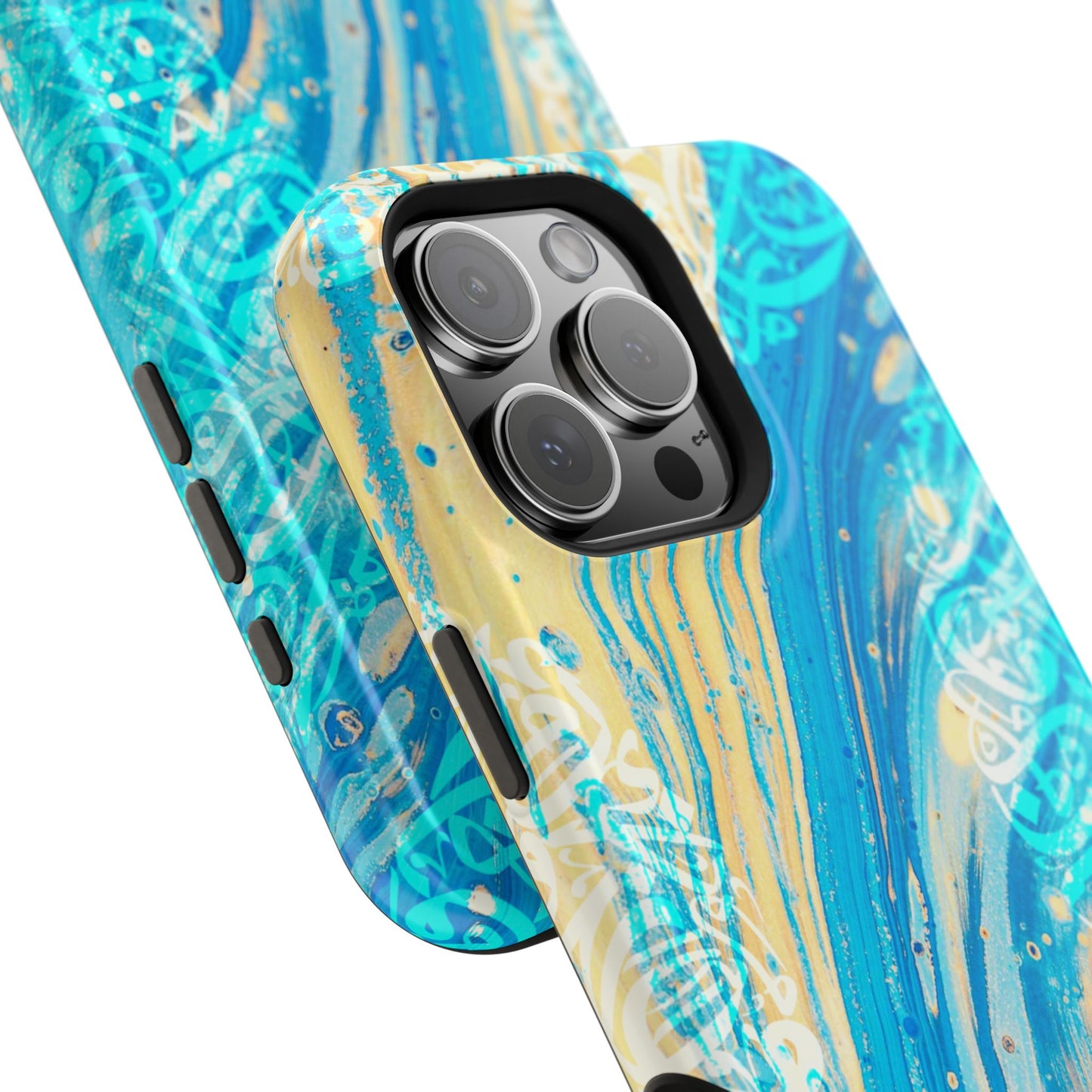 Arabic splash of Blue- Iphone Magnetic Tough Case
