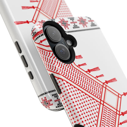 Red and White Hattah Design Iphone Magnetic Tough Case