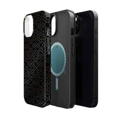 Black and Gold ⭐️ Geometric Design Iphone Magnetic Tough Case