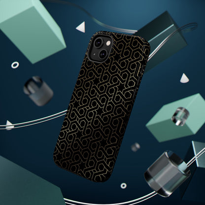 Black and Gold ⭐️ Geometric Design Iphone Magnetic Tough Case