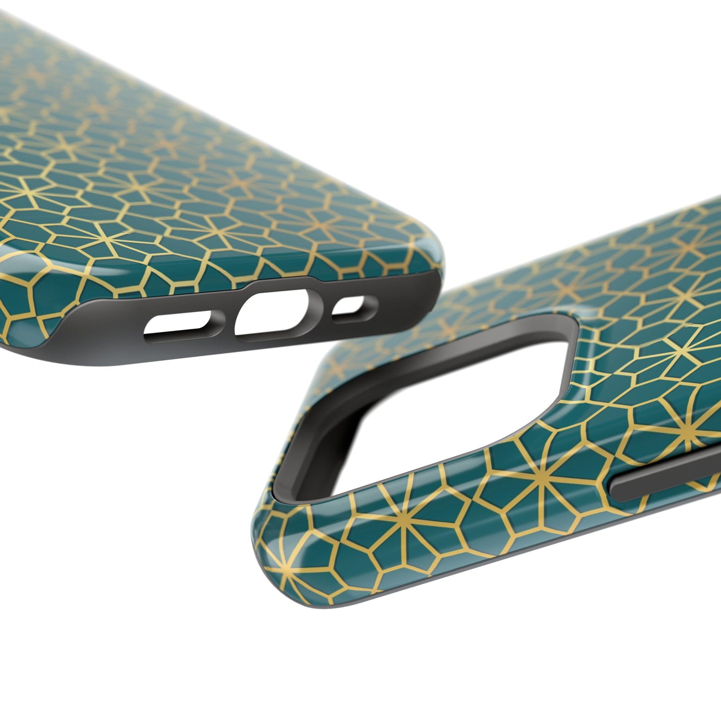 Gold and Green Flower Design - Iphone Magnetic Tough Case