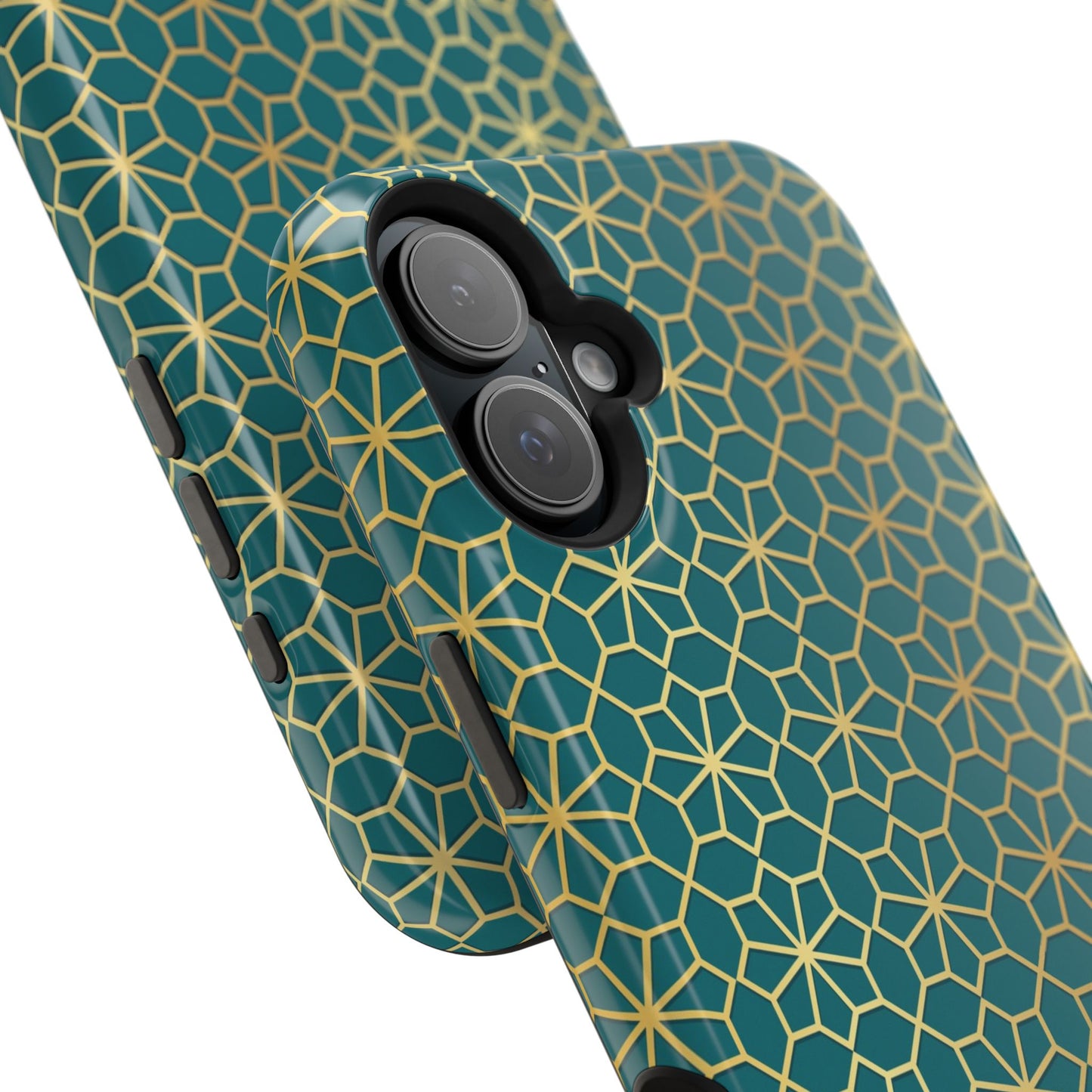 Gold and Green Flower Design - Iphone Magnetic Tough Case