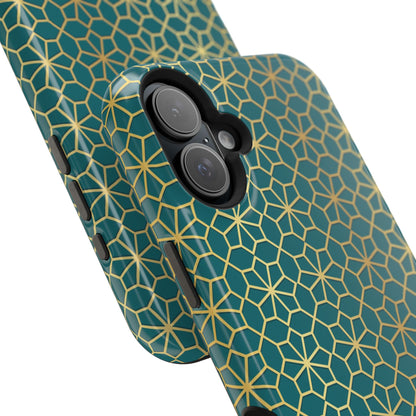 Gold and Green Flower Design - Iphone Magnetic Tough Case