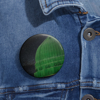 Green Dome Pin Buttons - Stylish, Unique Badges for Holidays