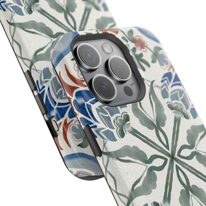Blue flowers Iphone Magnetic Tough Cases