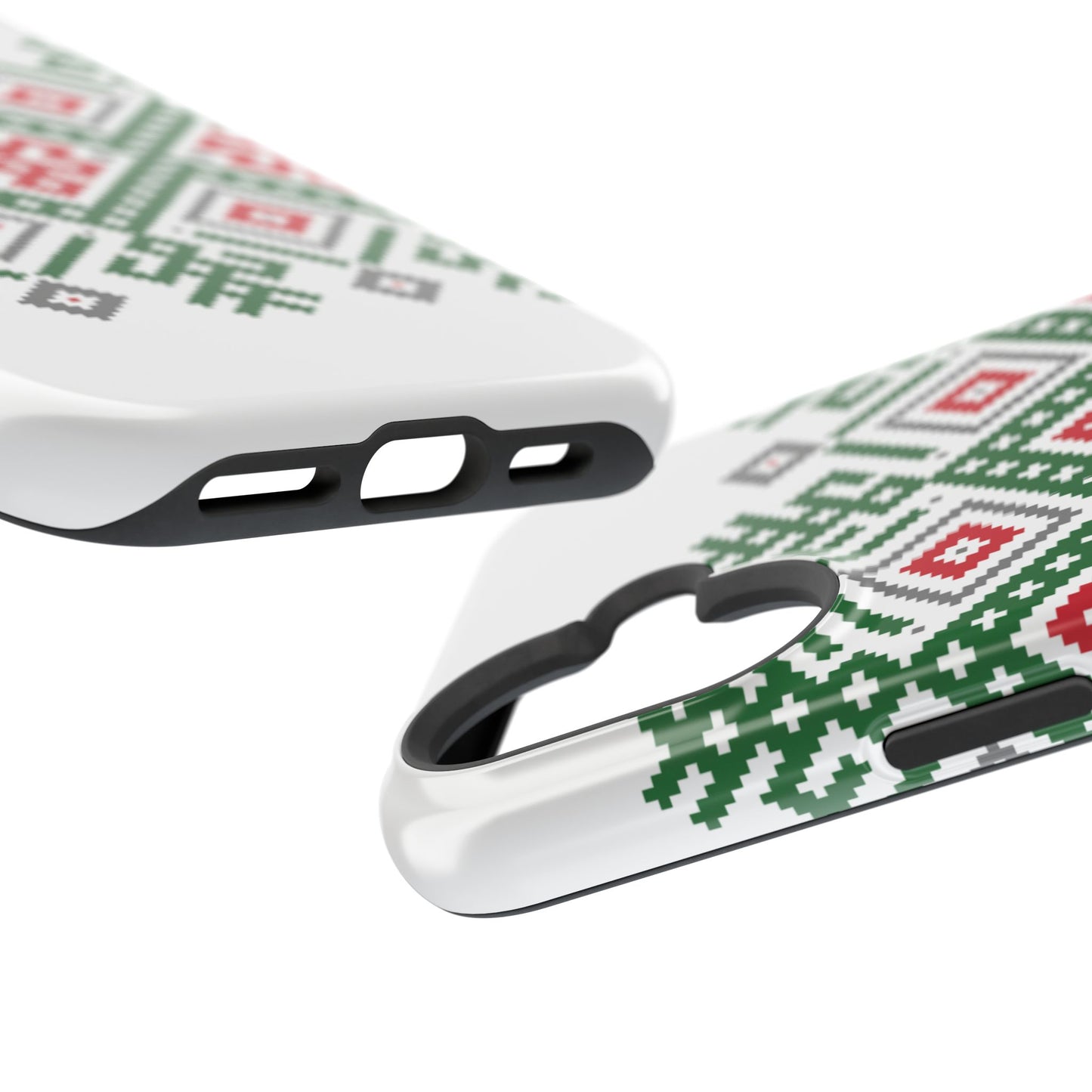 Red white Green and Black  Geometric Design Iphone Magnetic Tough Case