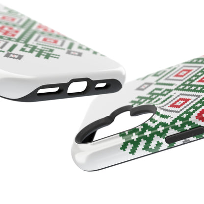 Red white Green and Black  Geometric Design Iphone Magnetic Tough Case