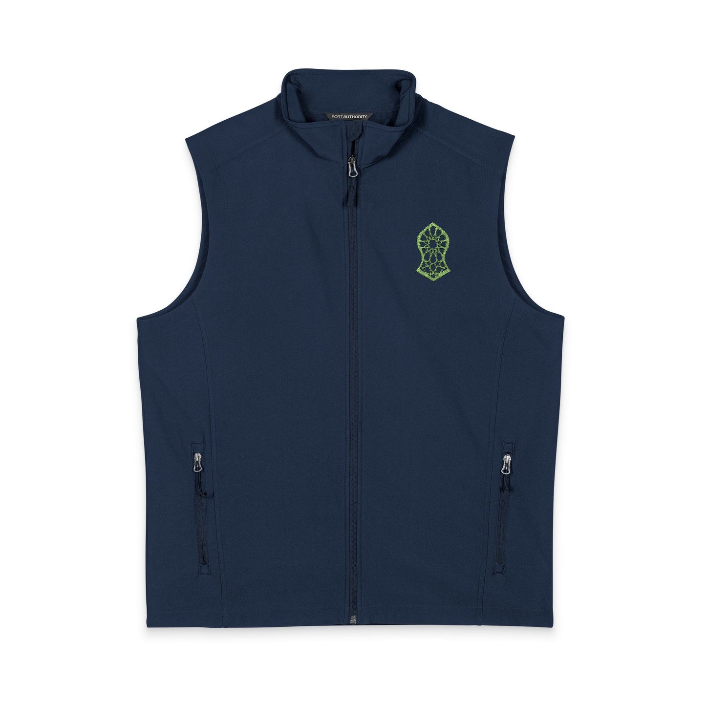 Men's Soft Shell Vest — Neon Green Sandala Logo Embroidered