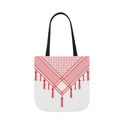 Red and White Shmagh Design Tote Bag
