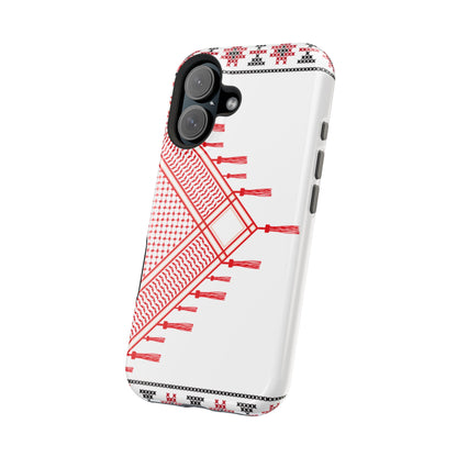 Red and White Hattah Design Iphone Magnetic Tough Case